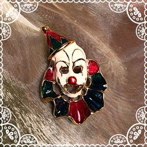 VINTAGE CLOWN RHINESTONE BROOCH